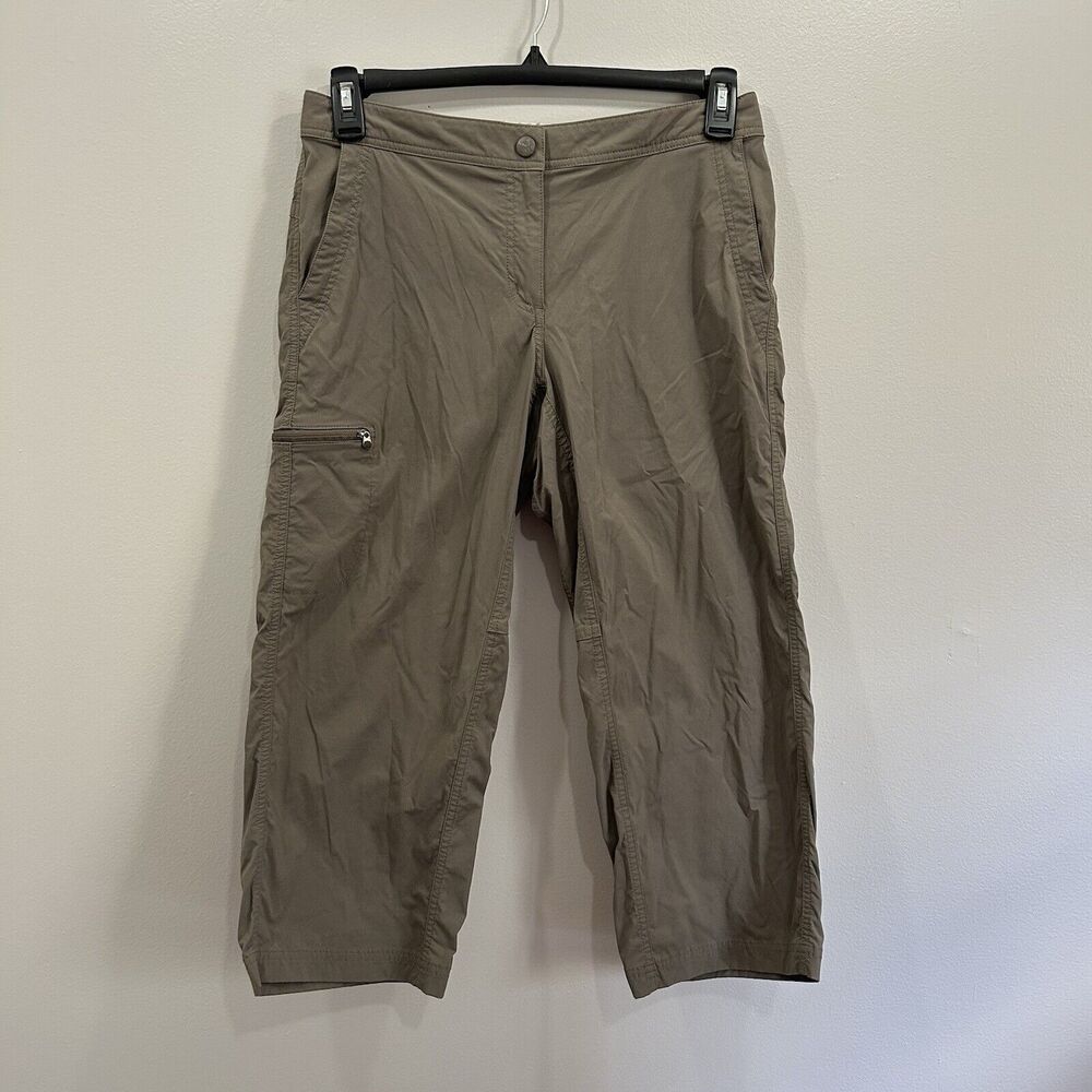 L.L. Bean Pants Womens Size 8 Reg Nylon Hiking Pants Cropped Taupe Gray Brown
